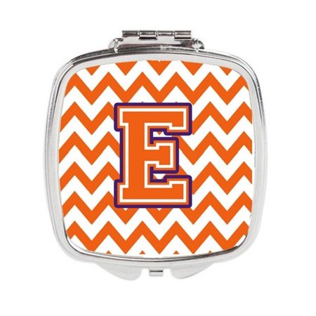 CAROLINES TREASURES Letter E Chevron Orange and Regalia Compact Mirror CJ1062-ESCM